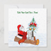 Sinterklaas met konijnenfox en eekhoorn bedankkaart (Voorkant)