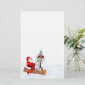 Sinterklaas met konijnenfox en eekhoorn briefpapier (Staand voorkant)