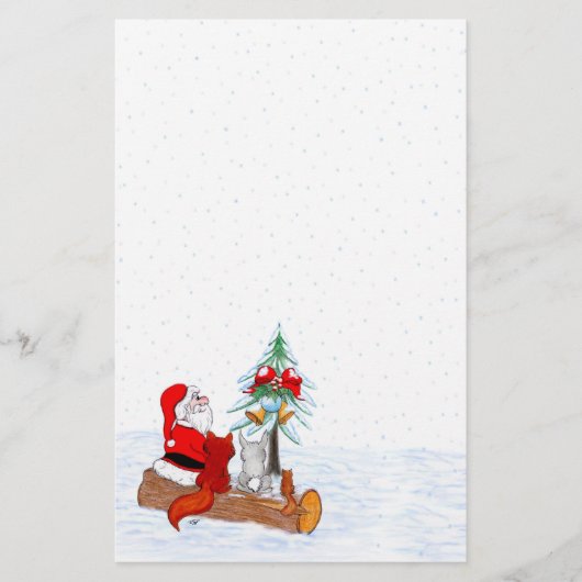 Sinterklaas met konijnenfox en eekhoorn briefpapier (Voorkant)