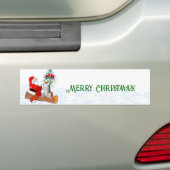 Sinterklaas met konijnenfox en eekhoorn bumpersticker (Op auto)