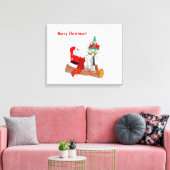 Sinterklaas met konijnenfox en eekhoorn canvas afdruk (Insitu (Woonkamer))