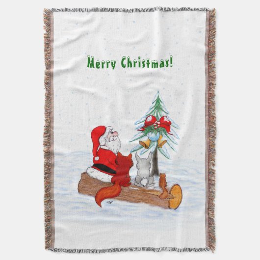 Sinterklaas met konijnenfox en eekhoorn deken (Voorkant Verticaal)