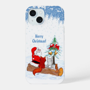 Sinterklaas met konijnenfox en eekhoorn iPhone 15 case