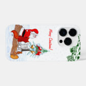 Sinterklaas met konijnenfox en eekhoorn iPhone hoesje (Achterkant horizontaal)