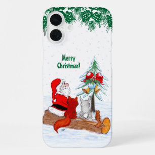 Sinterklaas met konijnenfox en eekhoorn iPhone 16 plus hoesje