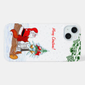 Sinterklaas met konijnenfox en eekhoorn iPhone hoesje (Achterkant horizontaal)