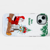 Sinterklaas met konijnenfox en eekhoorn iPhone hoesje (Achterkant horizontaal)