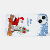 Sinterklaas met konijnenfox en eekhoorn iPhone hoesje (Achterkant horizontaal)