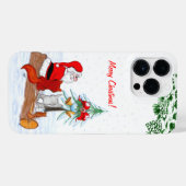 Sinterklaas met konijnenfox en eekhoorn iPhone hoesje (Achterkant horizontaal)