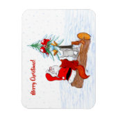 Sinterklaas met konijnenfox en eekhoorn magneet (Verticaal)