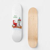 Sinterklaas met konijnenfox en eekhoorn persoonlijk skateboard (Voorkant)