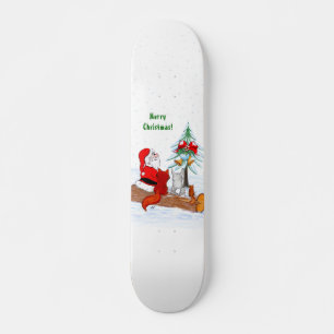Sinterklaas met konijnenfox en eekhoorn persoonlijk skateboard