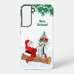 Sinterklaas met konijnenfox en eekhoorn samsung galaxy hoesje