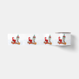 Sinterklaas met konijnenfox en eekhoorn satijnen lint