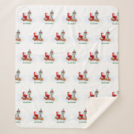 Sinterklaas met konijnenfox en eekhoorn sherpa deken