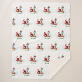 Sinterklaas met konijnenfox en eekhoorn sherpa deken