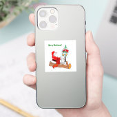 Sinterklaas met konijnenfox en eekhoorn sticker (Telefoon)