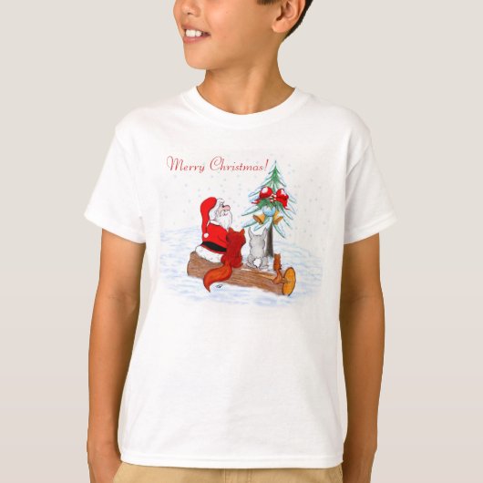 Sinterklaas met konijnenfox en eekhoorn t-shirt (Voorkant)