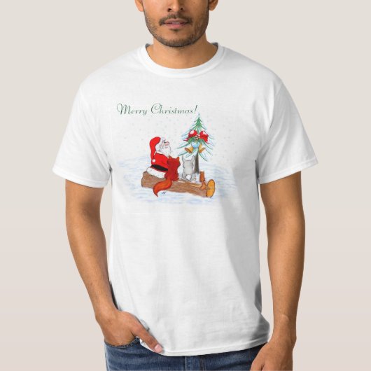 Sinterklaas met konijnenfox en eekhoorn t-shirt (Voorkant)
