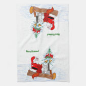 Sinterklaas met konijnenfox en eekhoorn theedoek (Verticaal)