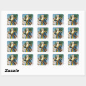 Sinterklaas met koortsboom vierkante sticker (Vel)