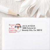 Sinterklaas met koptelefoon etiket (Insitu)