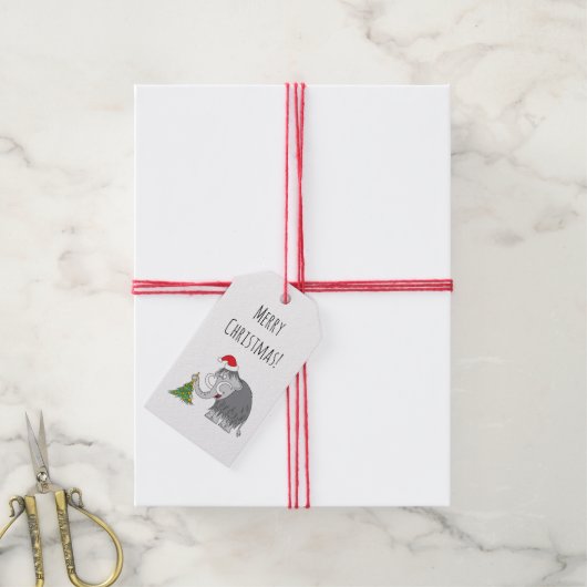 Sinterklaas met kwartkerstboom cadeaulabel (Met Touw)