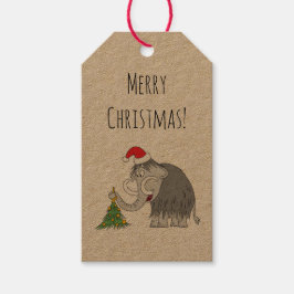 Sinterklaas met kwartkerstboom cadeaulabel