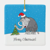 Sinterklaas met kwartkerstboom keramisch ornament (Achterkant)