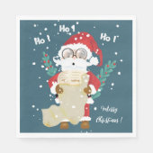 Sinterklaas met Lijst Blauw Vakantie Papier Servet (Voorkant)