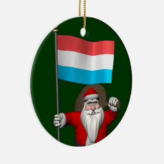 Sinterklaas met Luxemburgse aftekening Keramisch Ornament (Rechts)