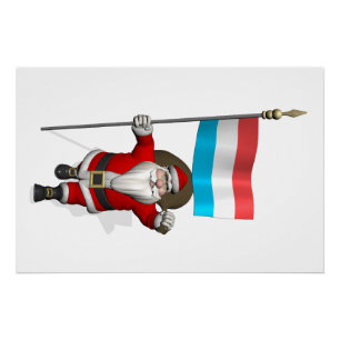 Sinterklaas met Luxemburgse aftekening Poster