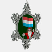 Sinterklaas met Luxemburgse aftekening Tin Sneeuwvlok Ornament (Links)