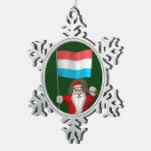 Sinterklaas met Luxemburgse aftekening Tin Sneeuwvlok Ornament (Rechts)