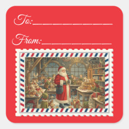  Sinterklaas met Magie & Fairies Square St Vierkante Sticker
