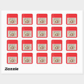  Sinterklaas met Magie & Fairies Square St Vierkante Sticker (Vel)