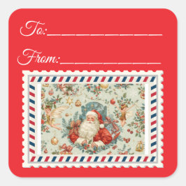  Sinterklaas met Magie & Fairies Square St Vierkante Sticker