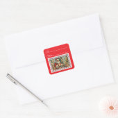 Sinterklaas met Magie & Fairies Square St Vierkante Sticker (Envelop)