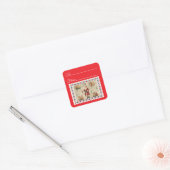  Sinterklaas met Magie & Fairies Square St Vierkante Sticker (Envelop)