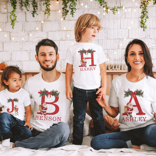 Sinterklaas met monogram en naam, bijpassende fami t-shirt