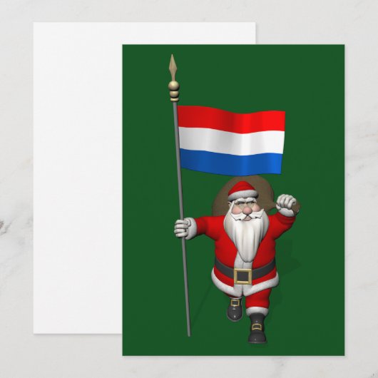 Sinterklaas met Nederlands aftekening Feestdagenkaart (Voorkant / Achterkant)