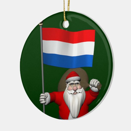 Sinterklaas met Nederlands aftekening Keramisch Ornament (Links)