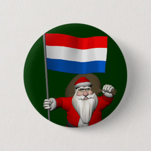 Sinterklaas met Nederlands aftekening Ronde Button 5,7 Cm