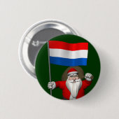 Sinterklaas met Nederlands aftekening Ronde Button 5,7 Cm (Voorkant /achterkant)