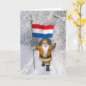Sinterklaas met Nederlandse vlag Kaart (Gele Bloem)