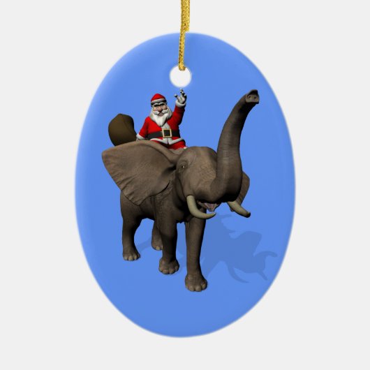 Sinterklaas met olifant keramisch ornament (Voorkant)