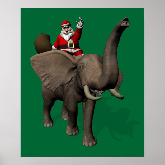 Sinterklaas met olifant poster (Voorkant)