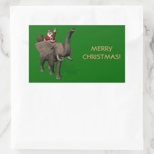 Sinterklaas met olifant rechthoekige sticker (Tas)