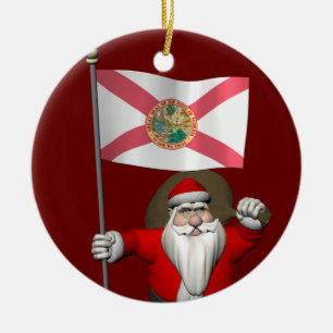 Sinterklaas met ontslag uit Florida Keramisch Ornament