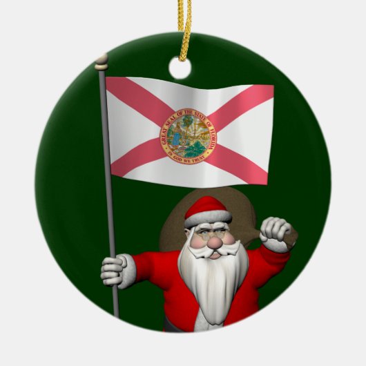 Sinterklaas met ontslag uit Florida Keramisch Ornament (Voorkant)